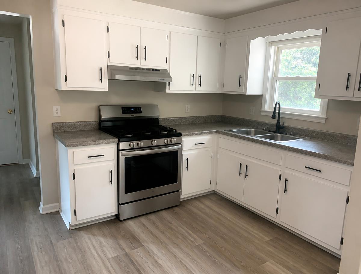 Kitchen refresh with new hardware & lighting